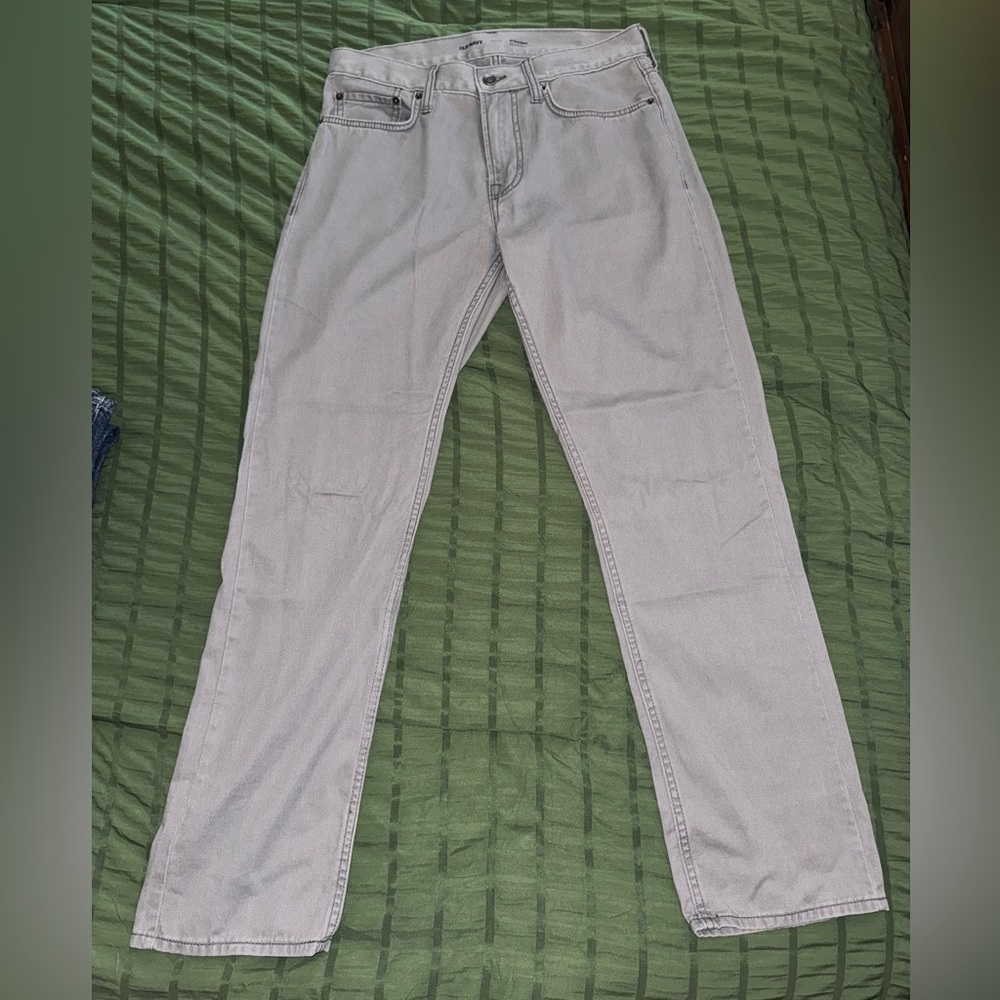 Light Gray Old Navy Straight Leg Jeans